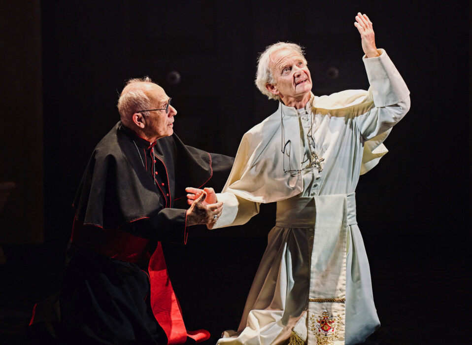 Review The Two Popes At The Theatre Royal Bath The Bath And   2. The Two Popes Nicholas Woodeson And Anton Lesser In The Two Popes Photo By Manuel Harlan 