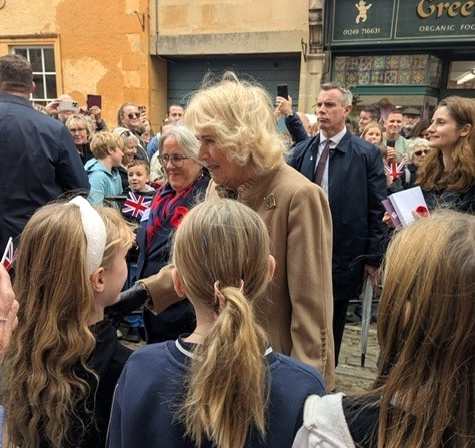 Queen Camilla visited Corsham to view the display from pupils at Corsham Primary