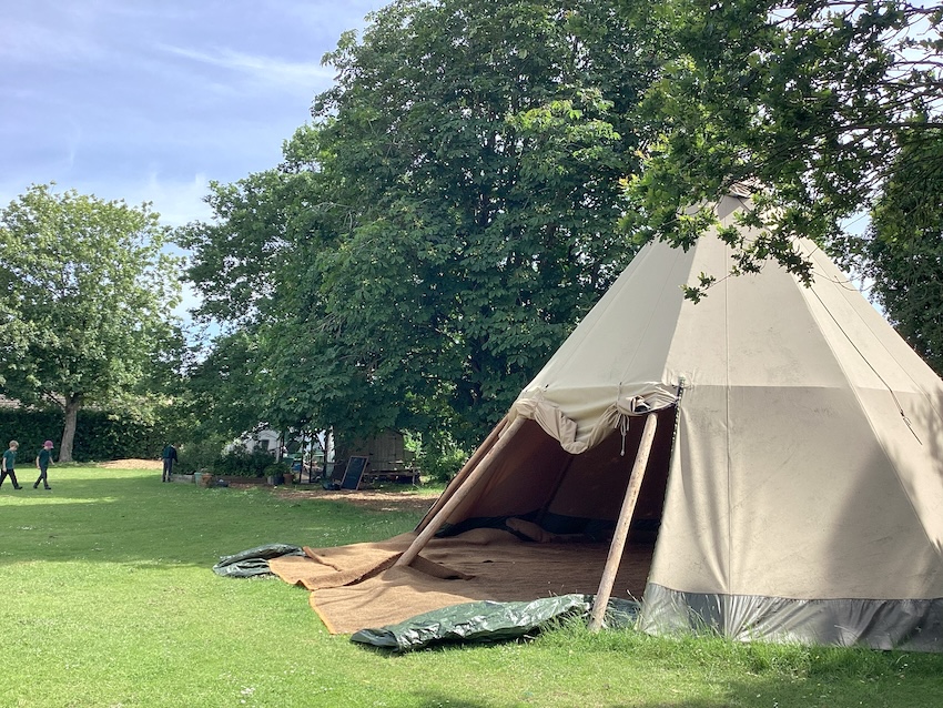 Nunney First School near Frome has opened a refurbished pond and new Tipi, creating exciting year-round outdoor learning opportunities for pupils.
