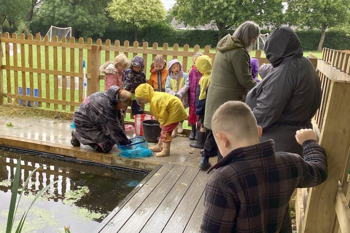 Nunney First School near Frome has opened a refurbished pond and new Tipi, creating exciting year-round outdoor learning opportunities for pupils.
