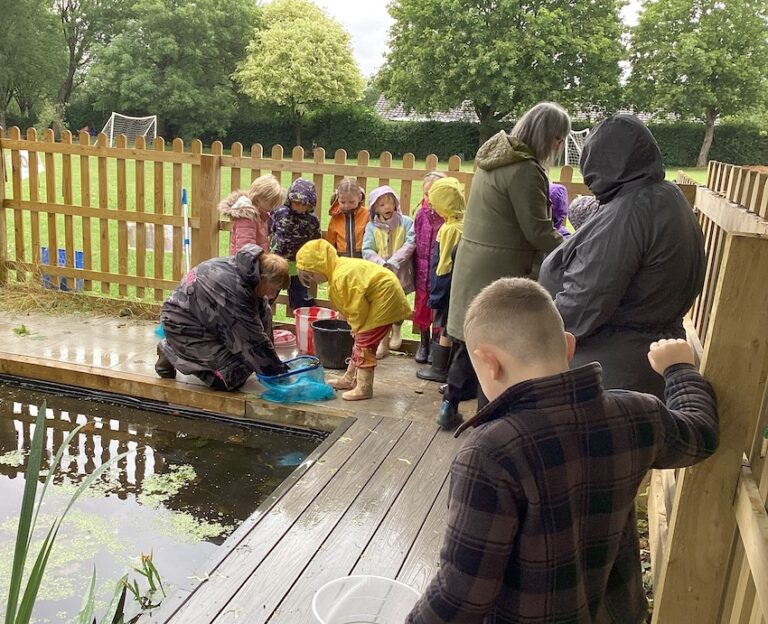 Nunney First School near Frome has opened a refurbished pond and new Tipi, creating exciting year-round outdoor learning opportunities for pupils.