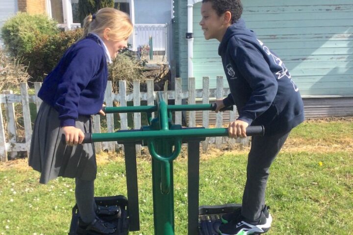 Christ the King Catholic School in Amesbury has honoured former midday supervisor Kath Blackman by naming its new outdoor gym after her.